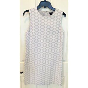 theory Dress Sleeveless Lattice Pattern White/Gray Womens 8 Clean!!!